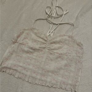 Garage Floral Lace Halter Top
